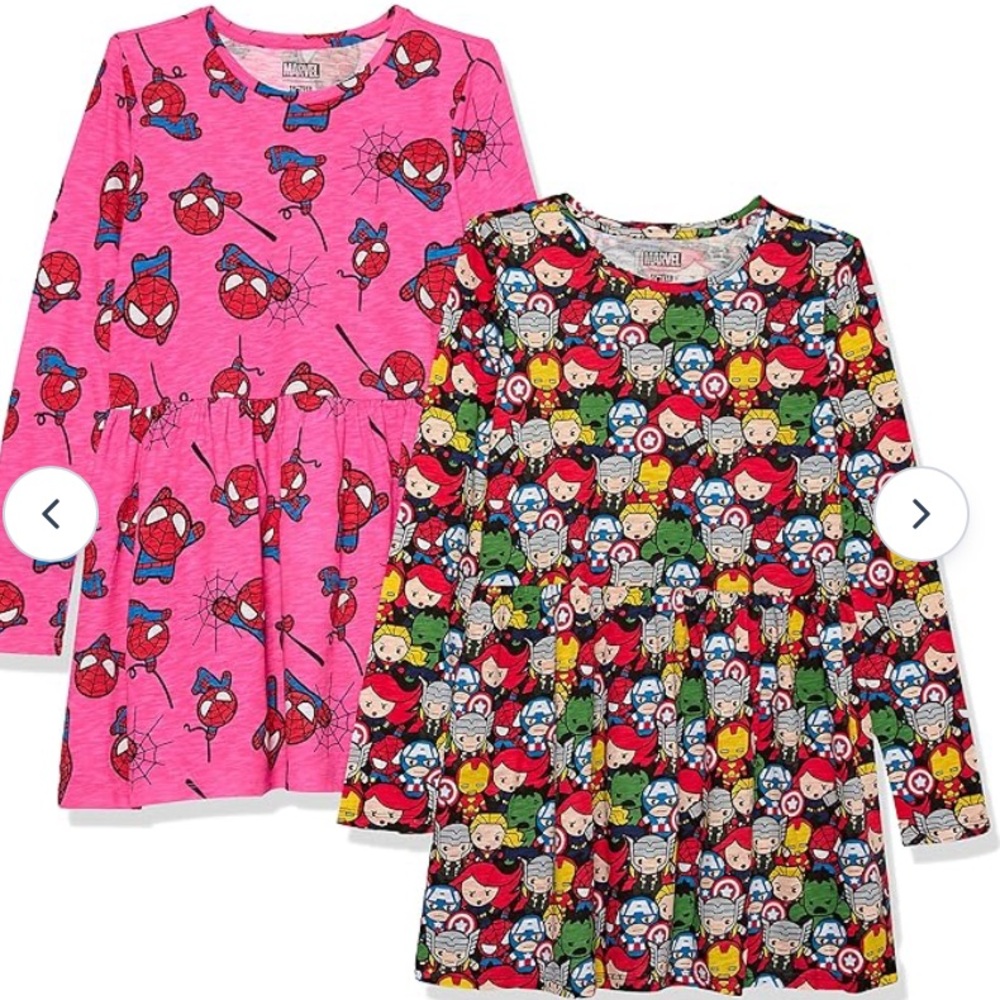Marvel Spotted Zebra Girls Knit Long-Sleeve Play Dresses XXL(14-16) pack of 2